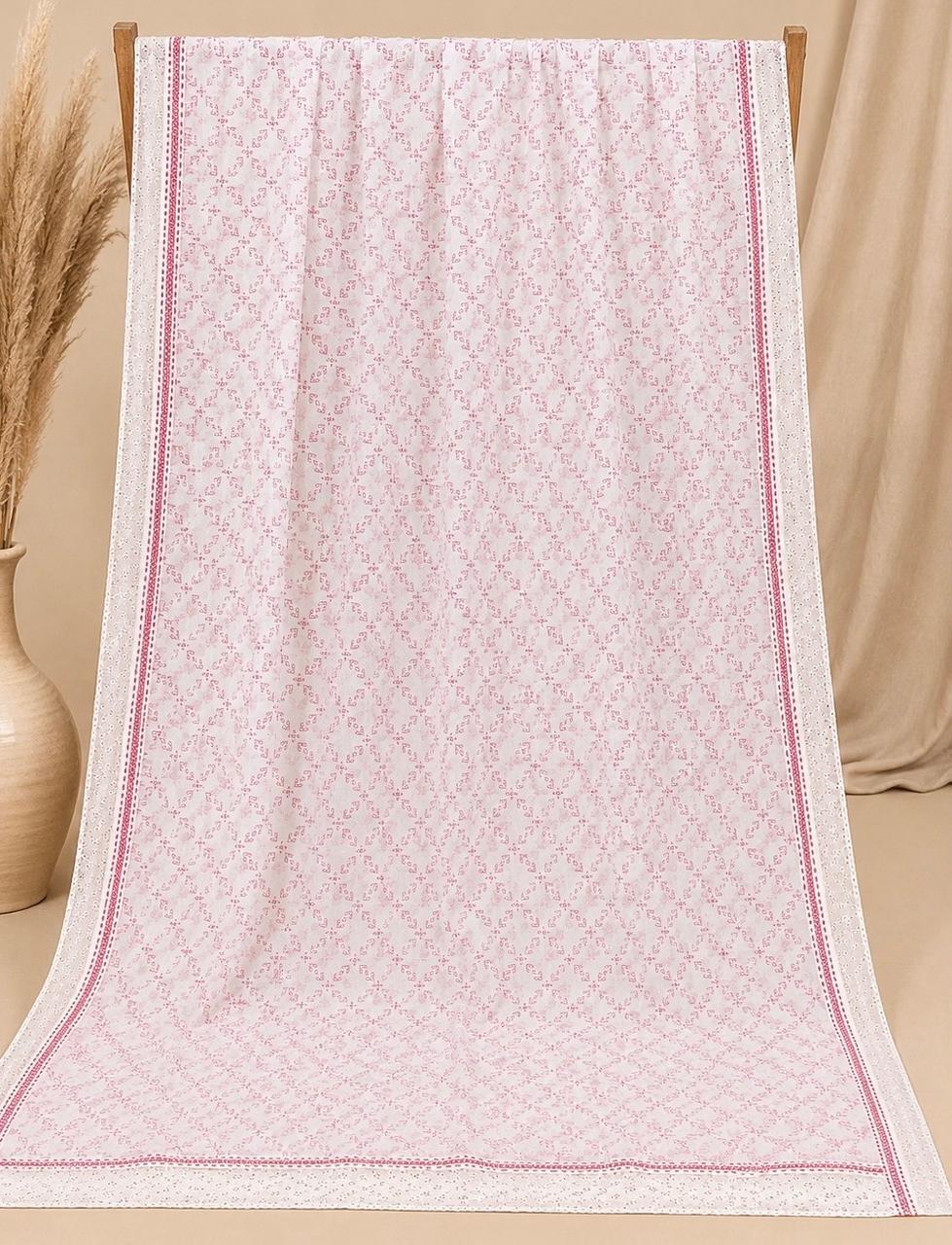 Pink Sequin Printed Cotton Unstitched Salwar Suit Set - Image 2